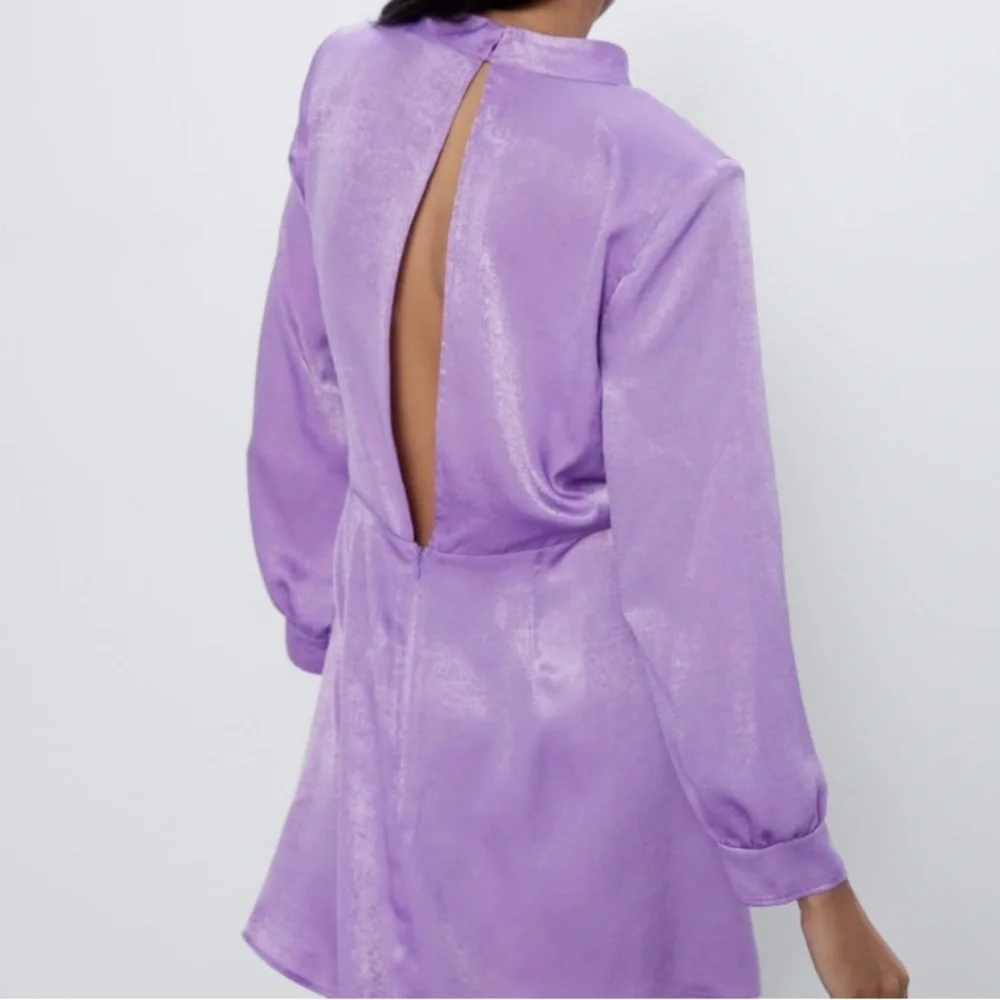 Zara Light Lilac Draped Satin Effect Dress - Picture 5 of 16